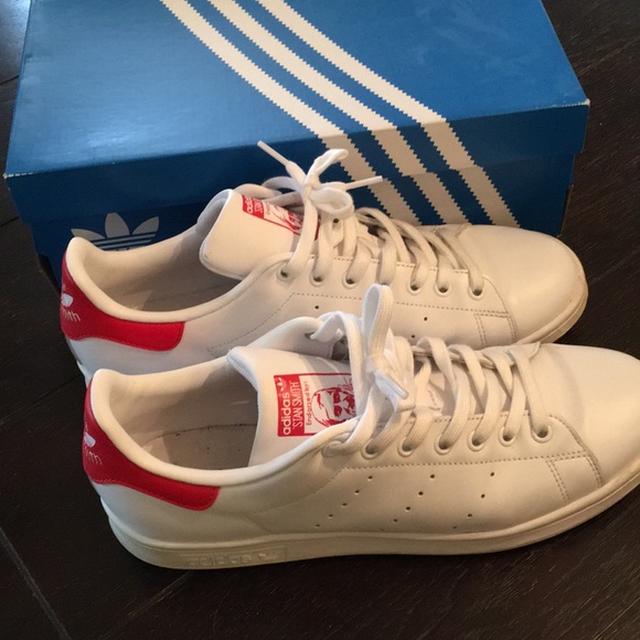 red and white stan smiths